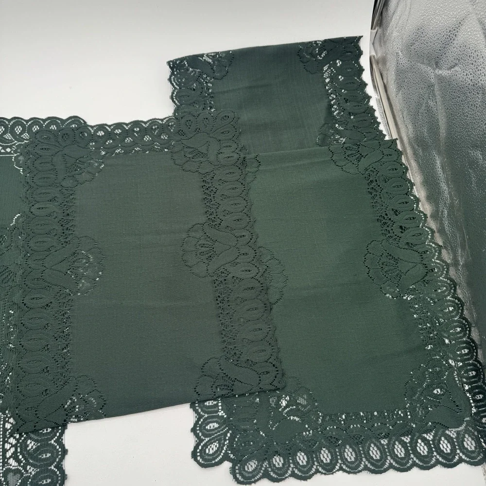 Vintage Green Lace Placemats & Table Runners Set 5 Floral‎ Scalloped Decor